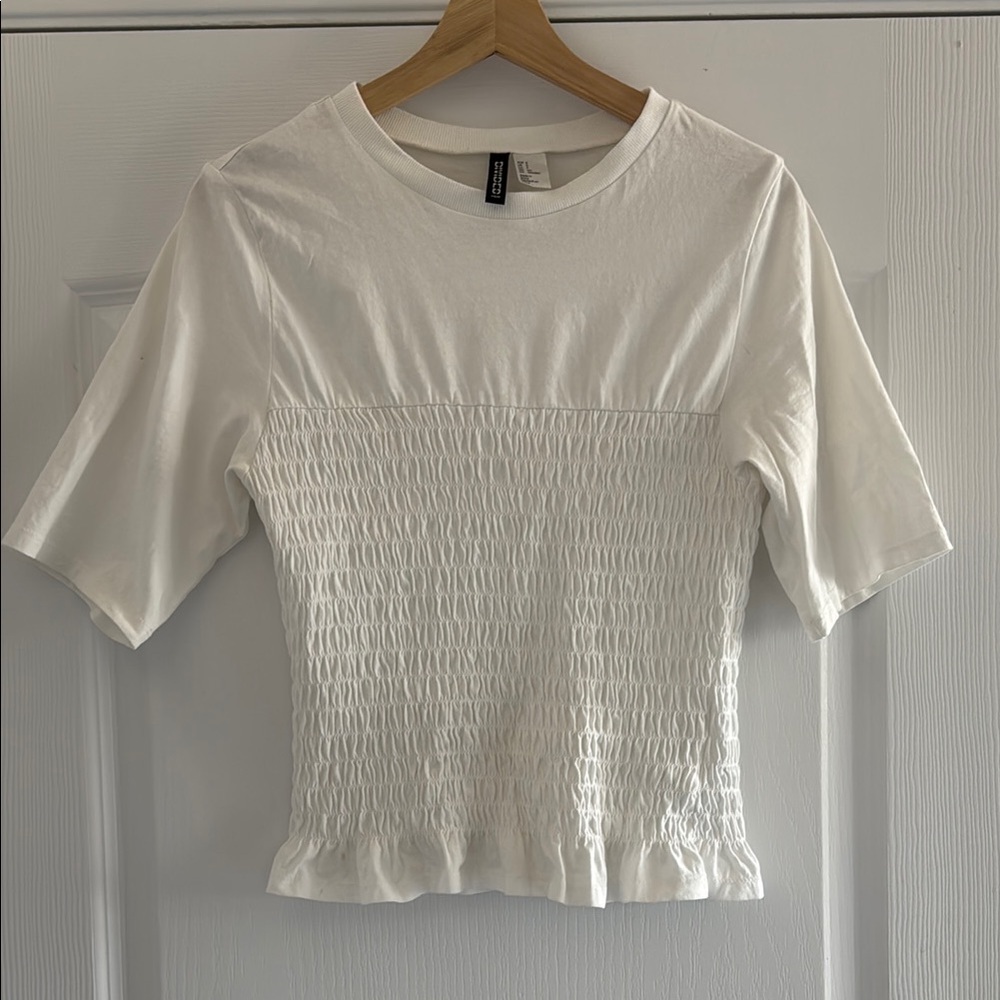 H&M White Short Sleeve Top